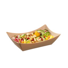 Barquette Snacking LOOP PP beige foncé 500 ml