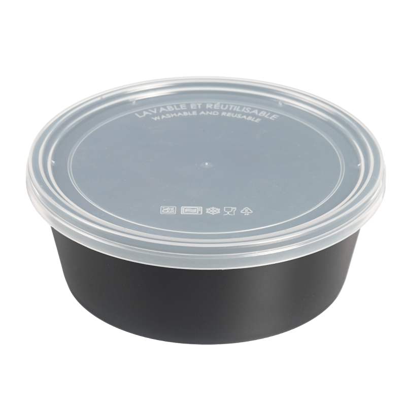 Saladier LOOP avec couvercle PP noir 1300 ml