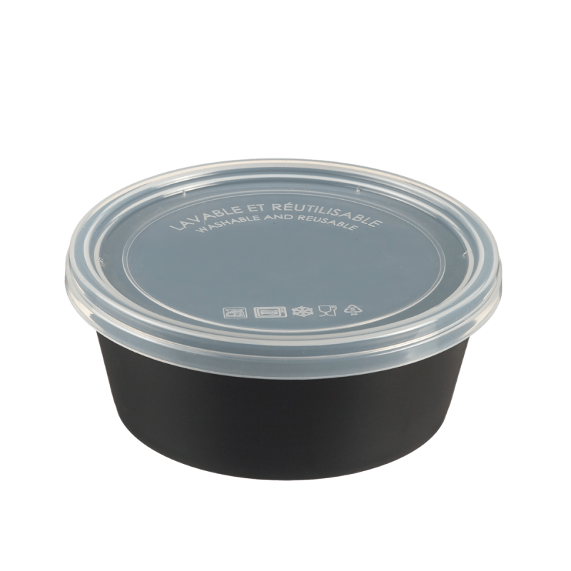 Saladier LOOP avec couvercle PP noir 750 ml