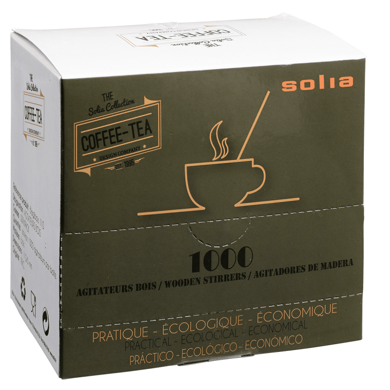 Agitateur bois en boîte distributrice 110 mm