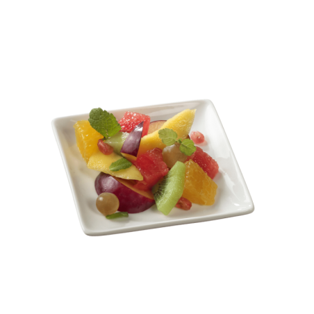 Assiette Fluid' céramique blanche 110x110x14 mm