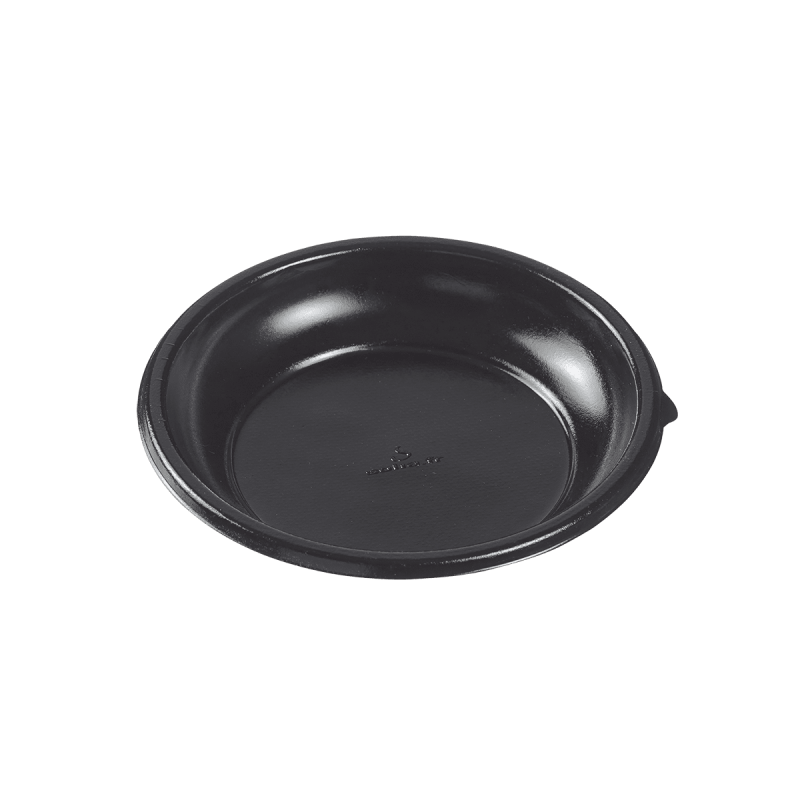 Assiette Galaxie ronde pulpe de canne avec lamination noire Ø132 mm