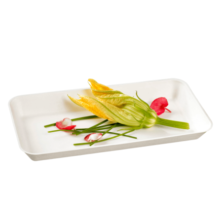 Assiette Kanopée pulpe de canne avec lamination 200x100 mm