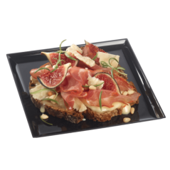 Assiette Odyssée PS noir 160x160 mm