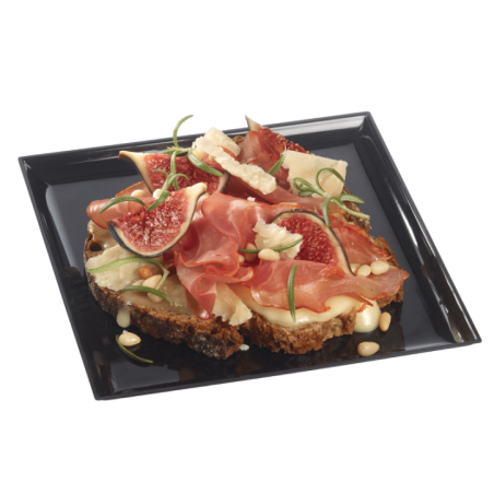 Assiette Odyssée PS noir 160x160 mm