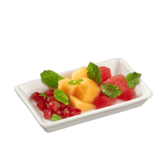 Assiette Quartz céramique blanche 100x60x16 mm