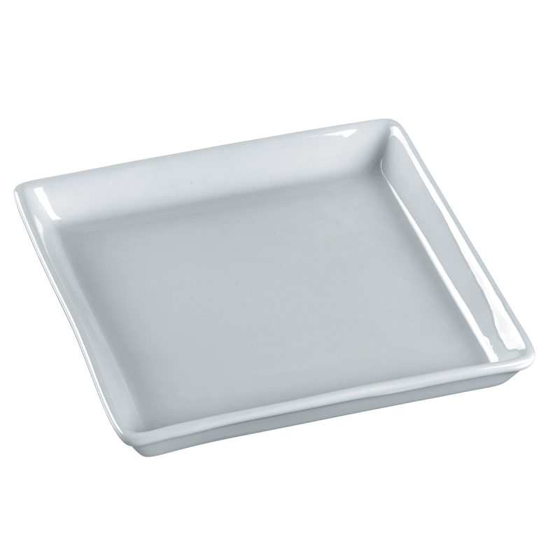 Assiette Quartz céramique blanche 130x130x16 mm