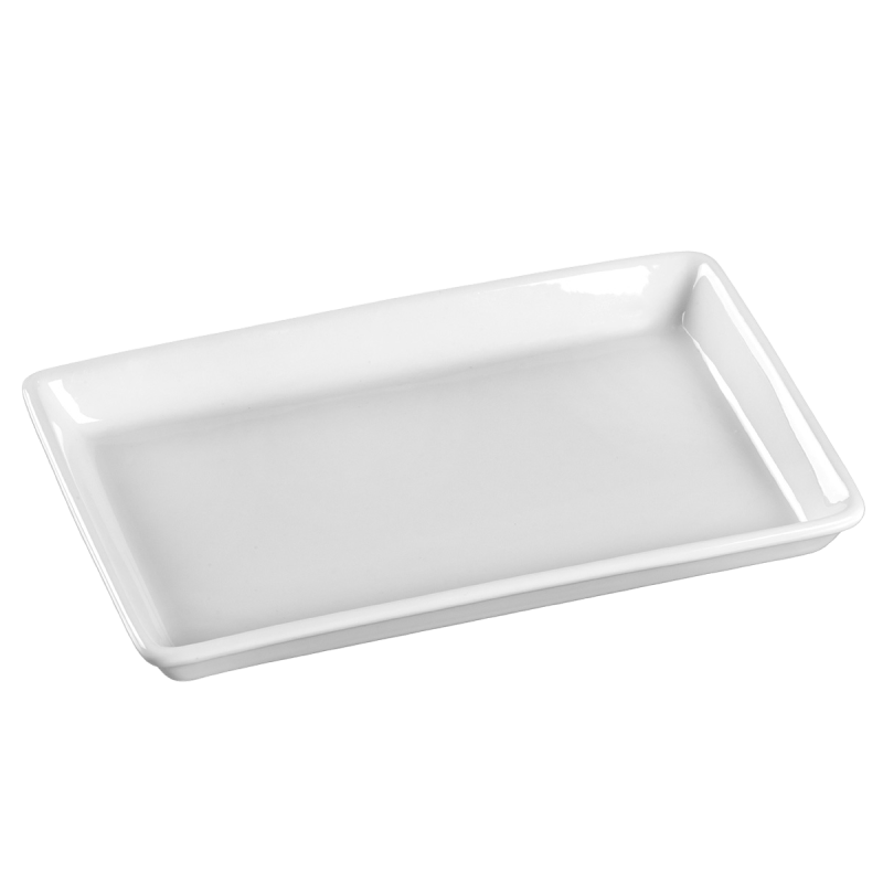Assiette Quartz céramique blanche 160x100x16 mm