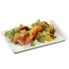 Assiette Quartz céramique blanche 160x100x16 mm