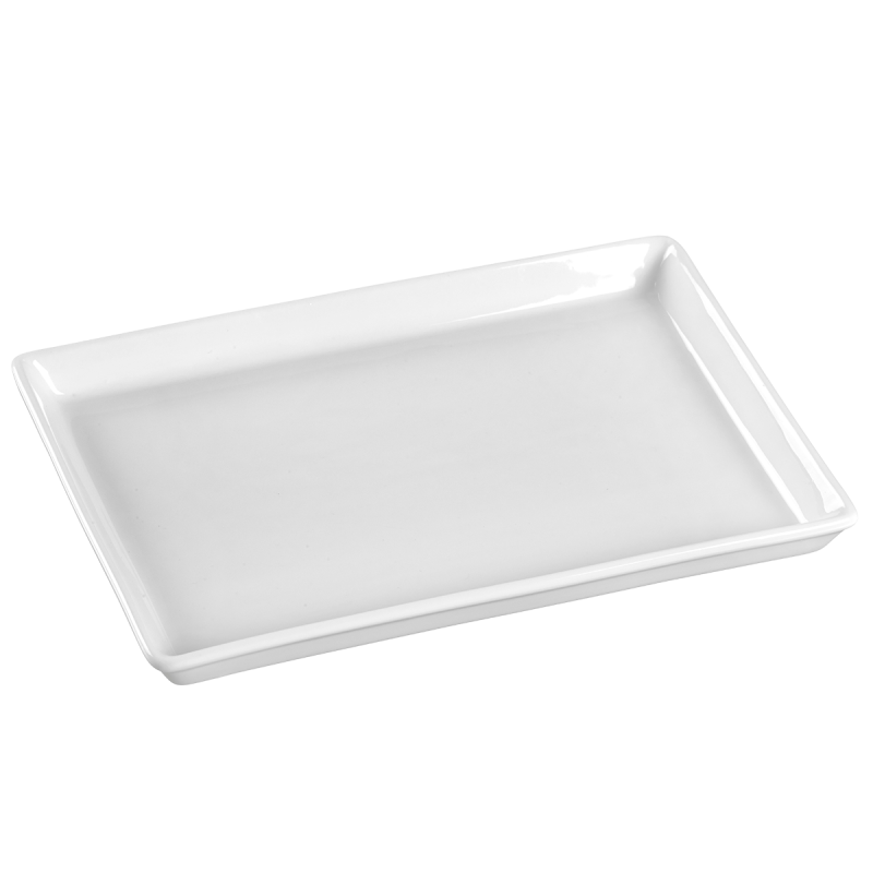 Assiette Quartz céramique blanche 185x130x16 mm