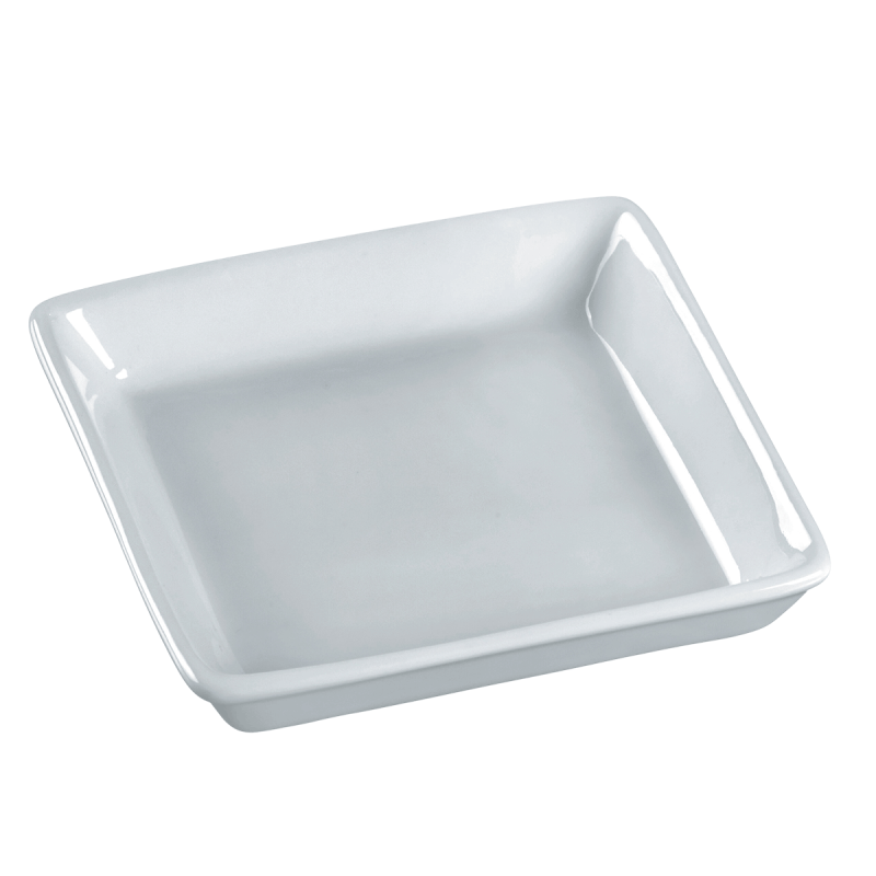 Assiette Quartz céramique blanche 90x90x16 mm