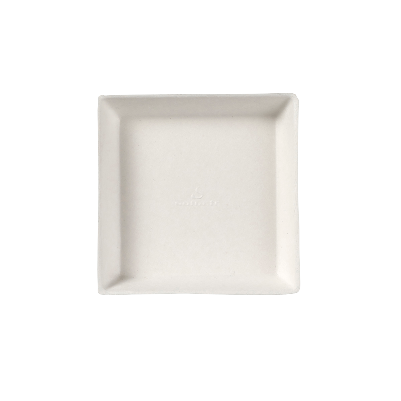 Assiette Quartz pulpe de canne 90x90 mm