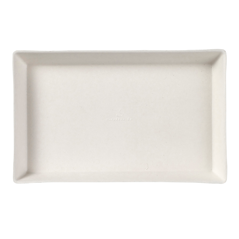 Assiette Quartz pulpe de canne avec lamination 160x100 mm