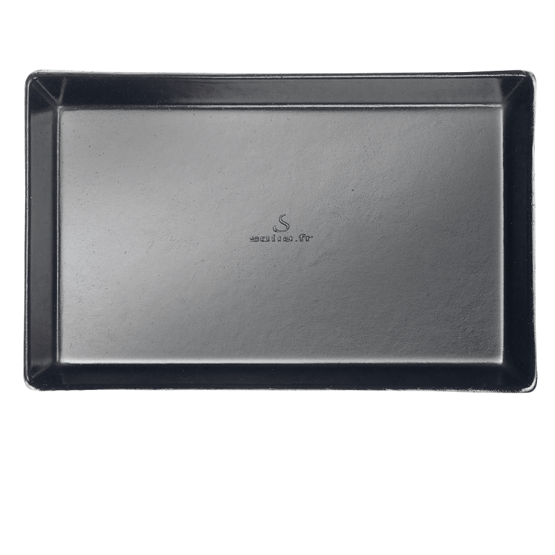 Assiette Quartz pulpe de canne avec lamination noire 160x100 mm