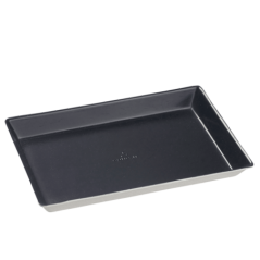 Assiette Quartz pulpe de canne avec lamination noire 160x100 mm