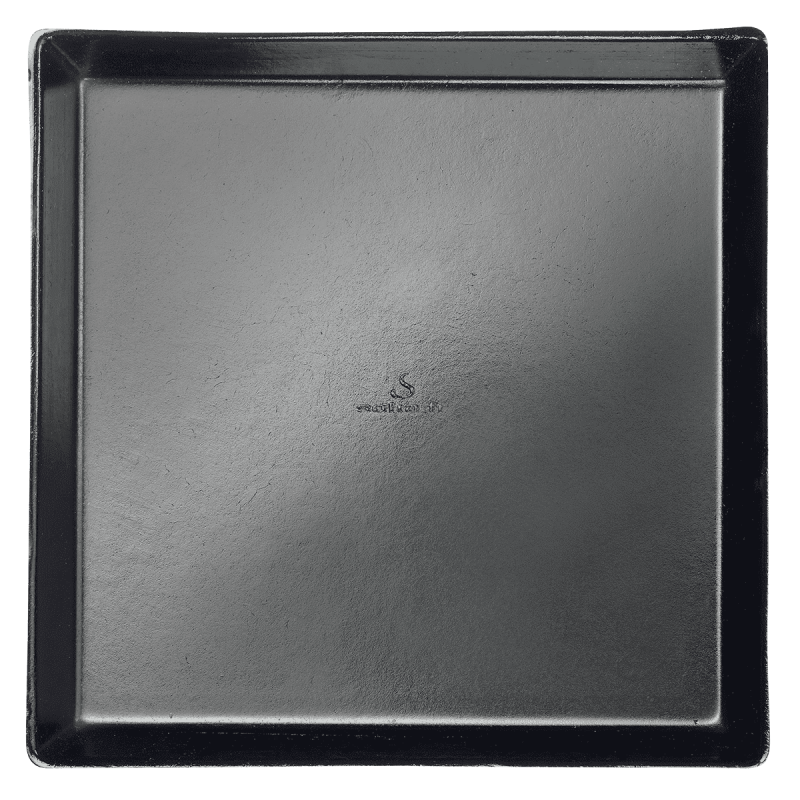 Assiette Quartz pulpe de canne avec lamination noire 160x160 mm