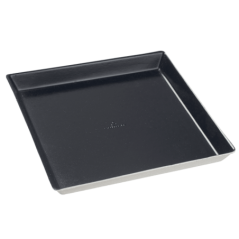 Assiette Quartz pulpe de canne avec lamination noire 160x160 mm