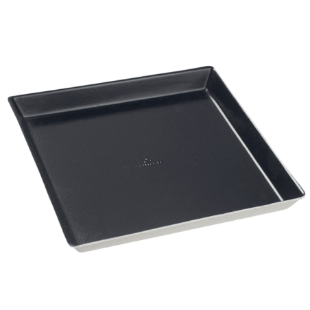 Assiette Quartz pulpe de canne avec lamination noire 160x160 mm