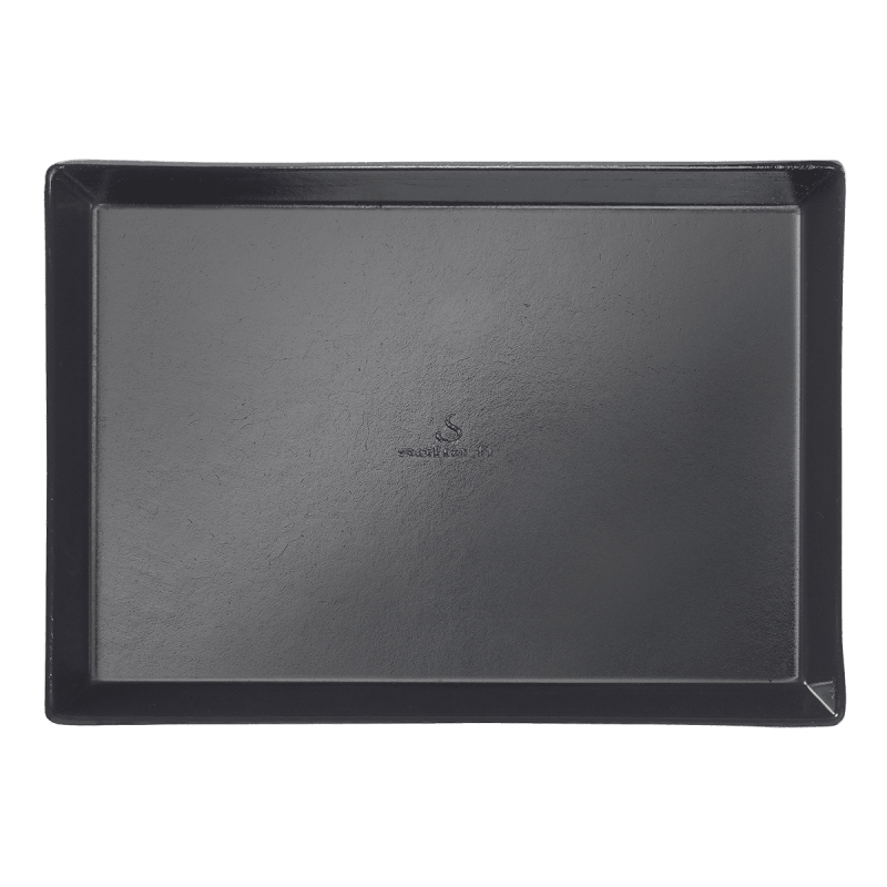 Assiette Quartz pulpe de canne avec lamination noire 185x130 mm