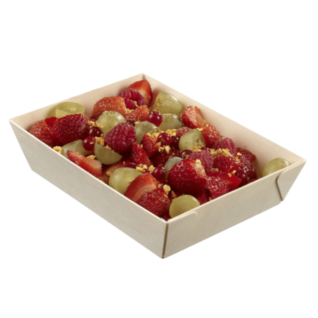 Barquette bois avec lamination + couvercle 1000 ml