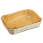 Barquette bois rectangle + papier cuisson 183x114x40 mm