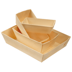 Barquette rectangle + papier cuisson 375 ml