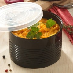 Boite de conserve noire PP 450 ml avec couvercle