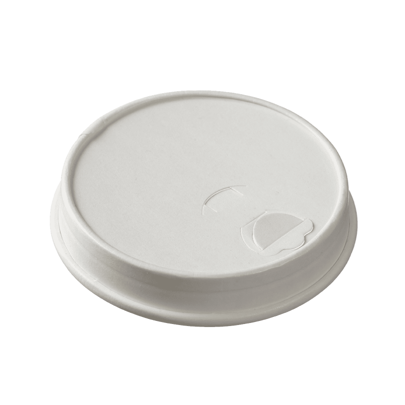 Couvercle carton blanc avec buvant pour gobelets Ø 80 mm / 280 ml