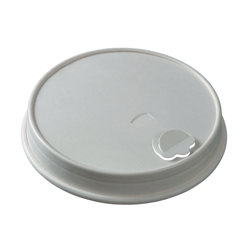 Couvercle carton blanc avec buvant pour gobelets Ø 90 mm / 400 et 490 ml