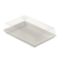Couvercle RPET pour assiette Quartz pulpe de canne 185x130 mm