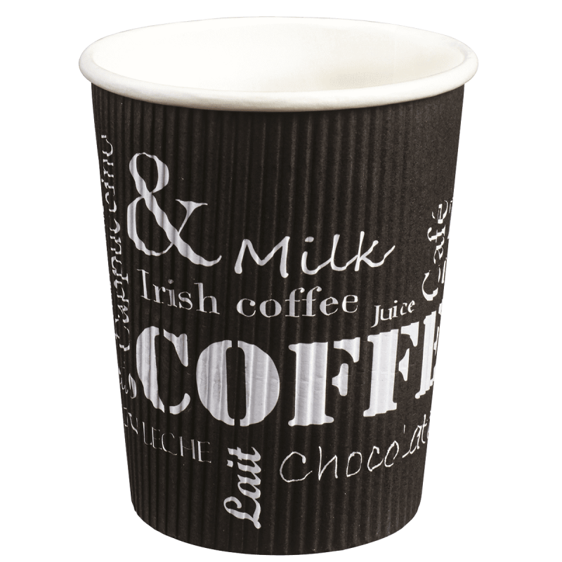 Gobelet Break carton noir et blanc 280 ml