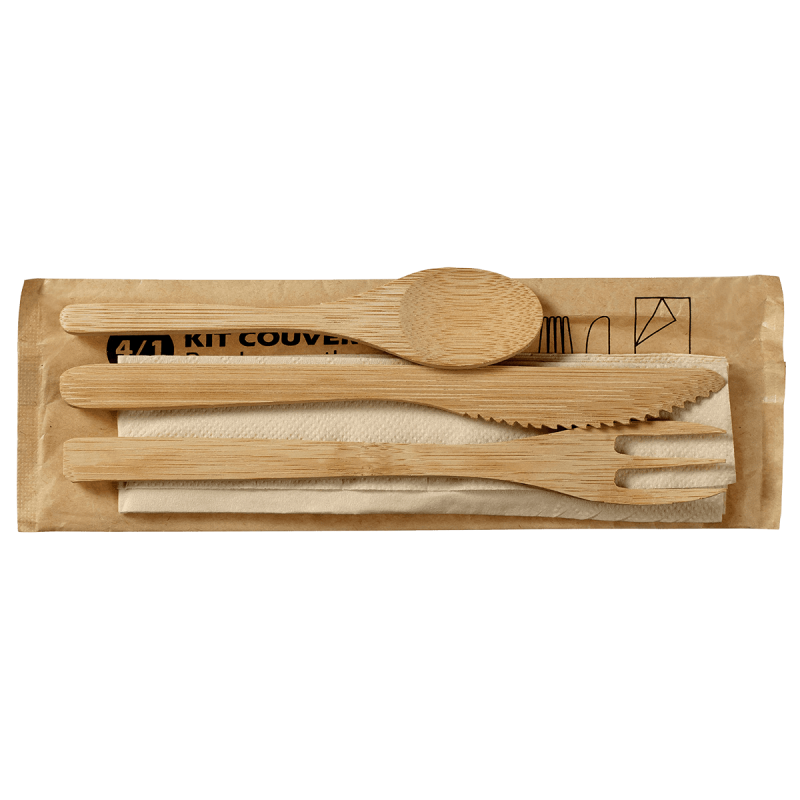 Kit couverts 4/1 bambou 210x70 mm