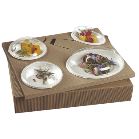 Kit plateau-repas Polaris vaisselle Galaxie blanche + couvercle