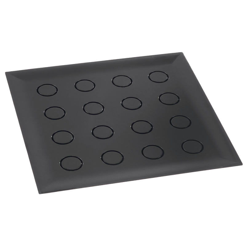 Plateau Odyssée noir 16 flûtes 295x295 mm Plateau Odyssée noir 16 flûtes 295x295 mm