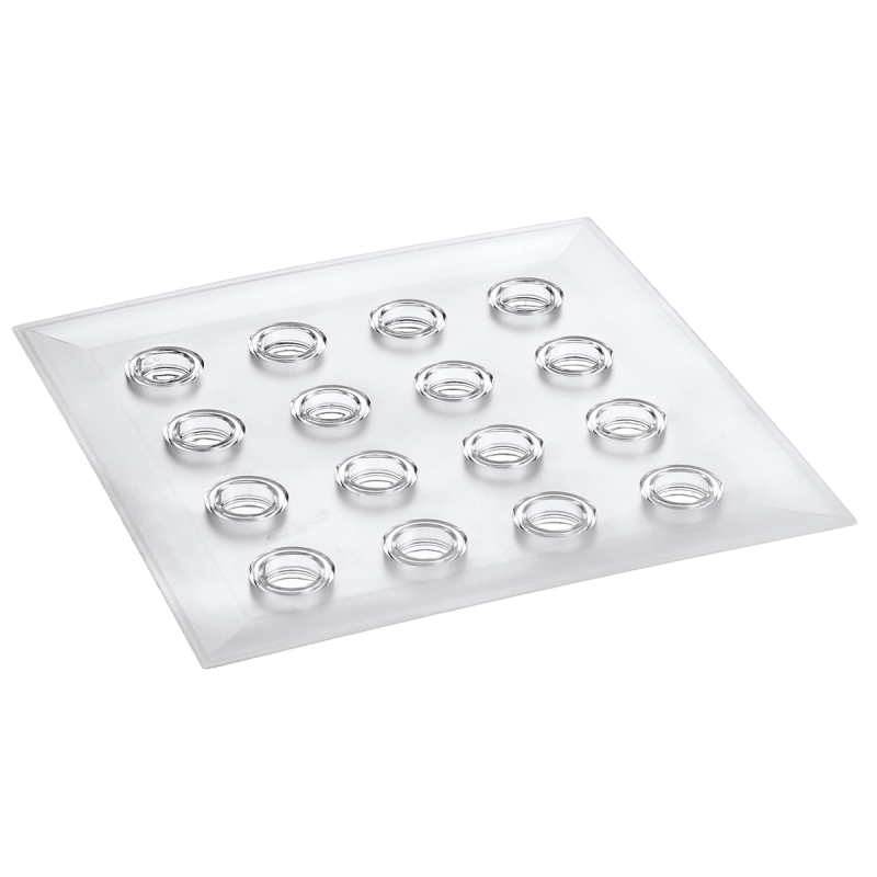 Plateau Odyssée transparent 16 flûtes 295x295 mm Plateau Odyssée transparent 16 flûtes 295x295 mm