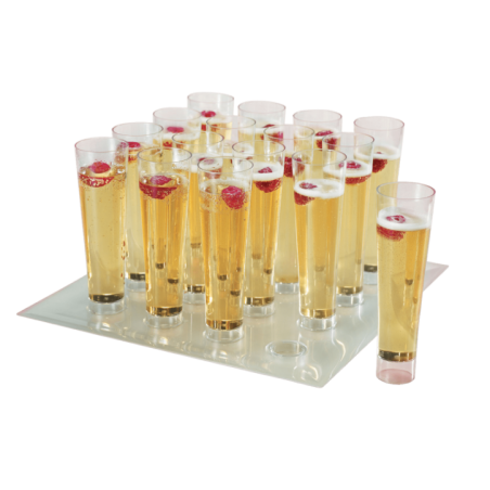 Plateau Odyssée transparent 16 flûtes 295x295 mm