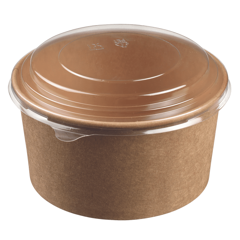 Saladier rond Ecokraft + couvercle 1000 ml