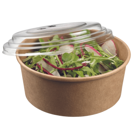 Saladier rond Ecokraft + couvercle 750 ml