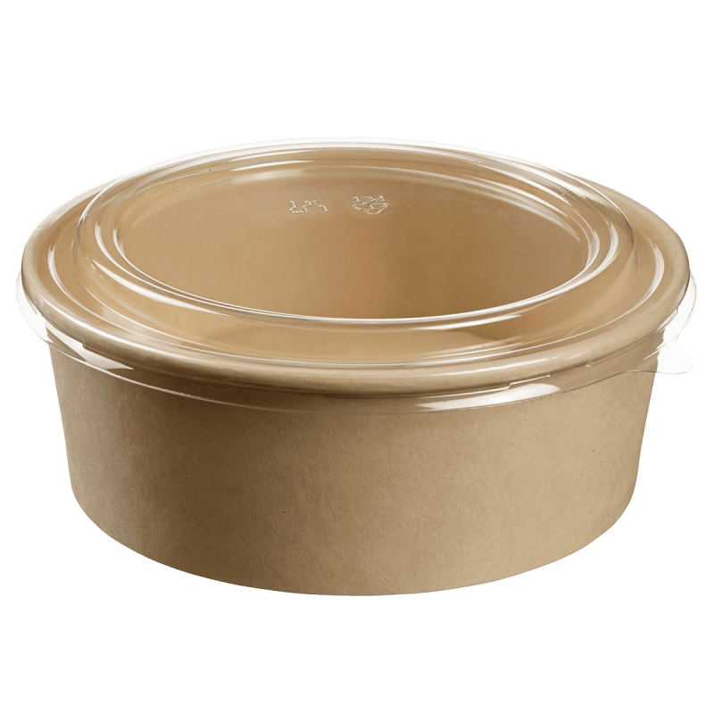 Saladier rond fibre de bambou + couvercle 1300 ml