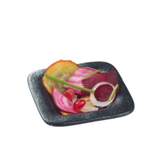 Verrine Pasta Raviole carrée céramique noire 20 ml