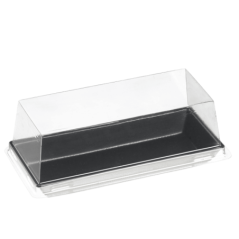 Assiette Quartz pulpe de canne avec lam. noire 130x60 mm