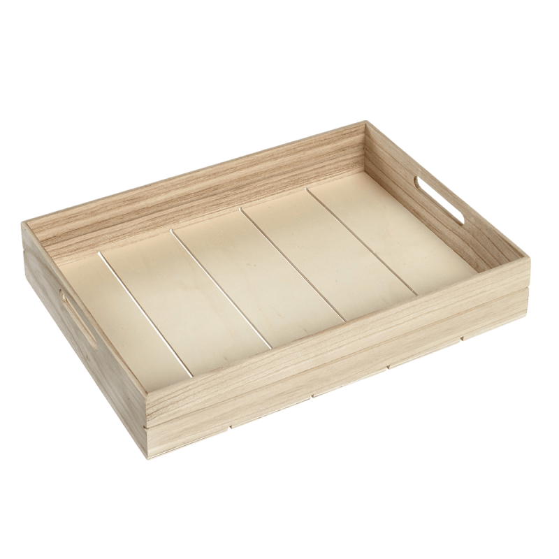 Plateau bois empilable 380x275x67 mm