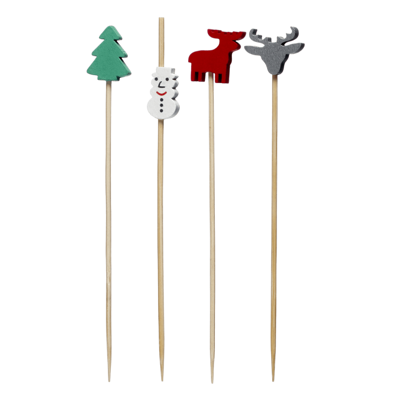 Piques Noël 4 modèlesx50, pack de 200