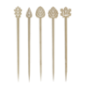 Piques Feuilles en bambou, 5 modèles panachés par 200 Piques Feuilles en bambou, 5 modèles panachés par 200