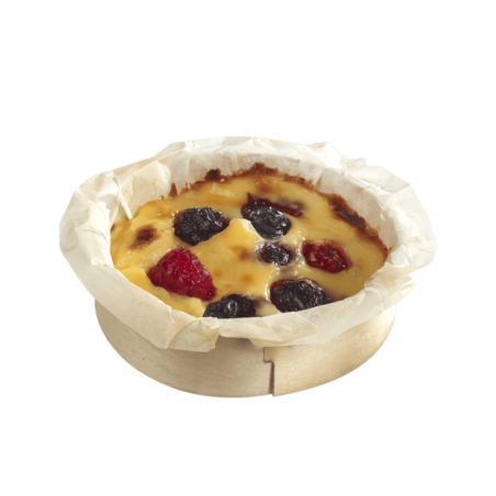 Cercle bois avec encoche + papier cuisson Ø110 H30 mm