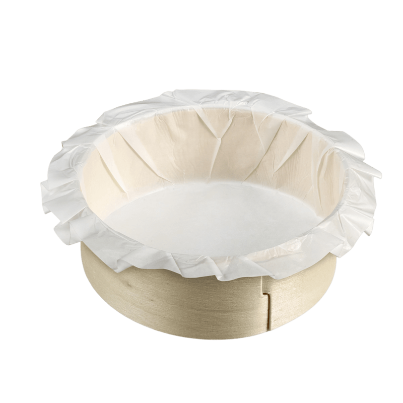 Cercle bois avec encoche + papier cuisson Ø125 H42 mm