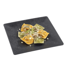 Assiette Fluid' PP noir texturé 250 x 250 mm