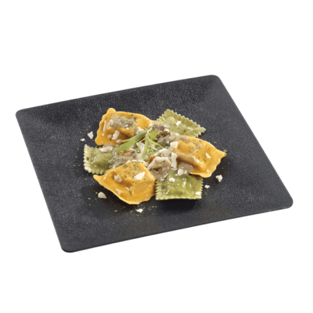 Assiette Fluid' PP noir texturé 250 x 250 mm