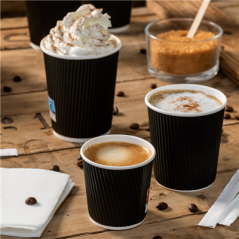 GOBELETS BOISSONS CHAUDES DOUBLE PAROI ONDULÉ