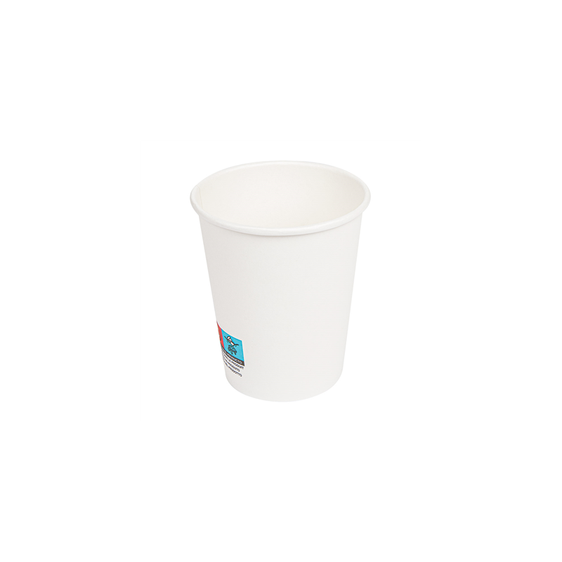 GOBELETS BOISSONS CHAUDES 1 PAROI 240 ML 280 + 18 PE G/M2 Ø8/5,6x9,2 CM BLANC CARTON (1000 UNITÉ)